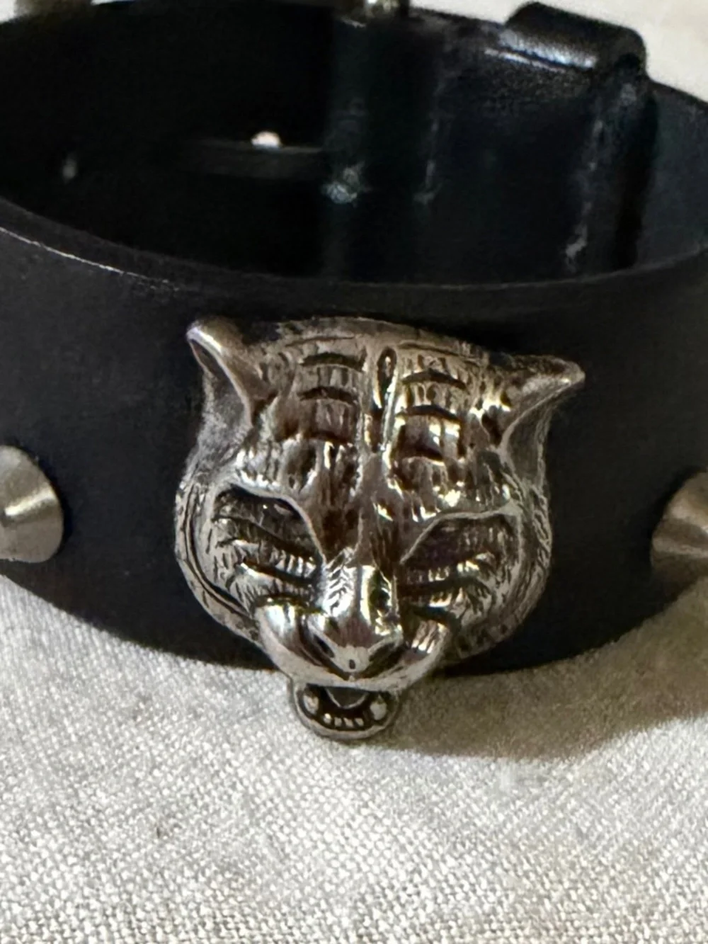 GUCCI BRACELET, black, tiger emblem men or women $369